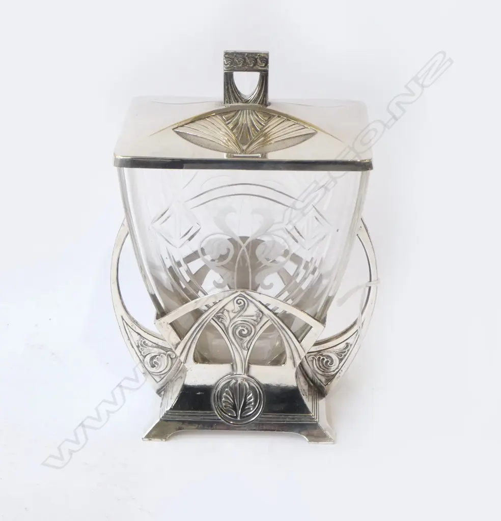WMF LIDDED GLASS 2 HANDLED JAR Image 1++