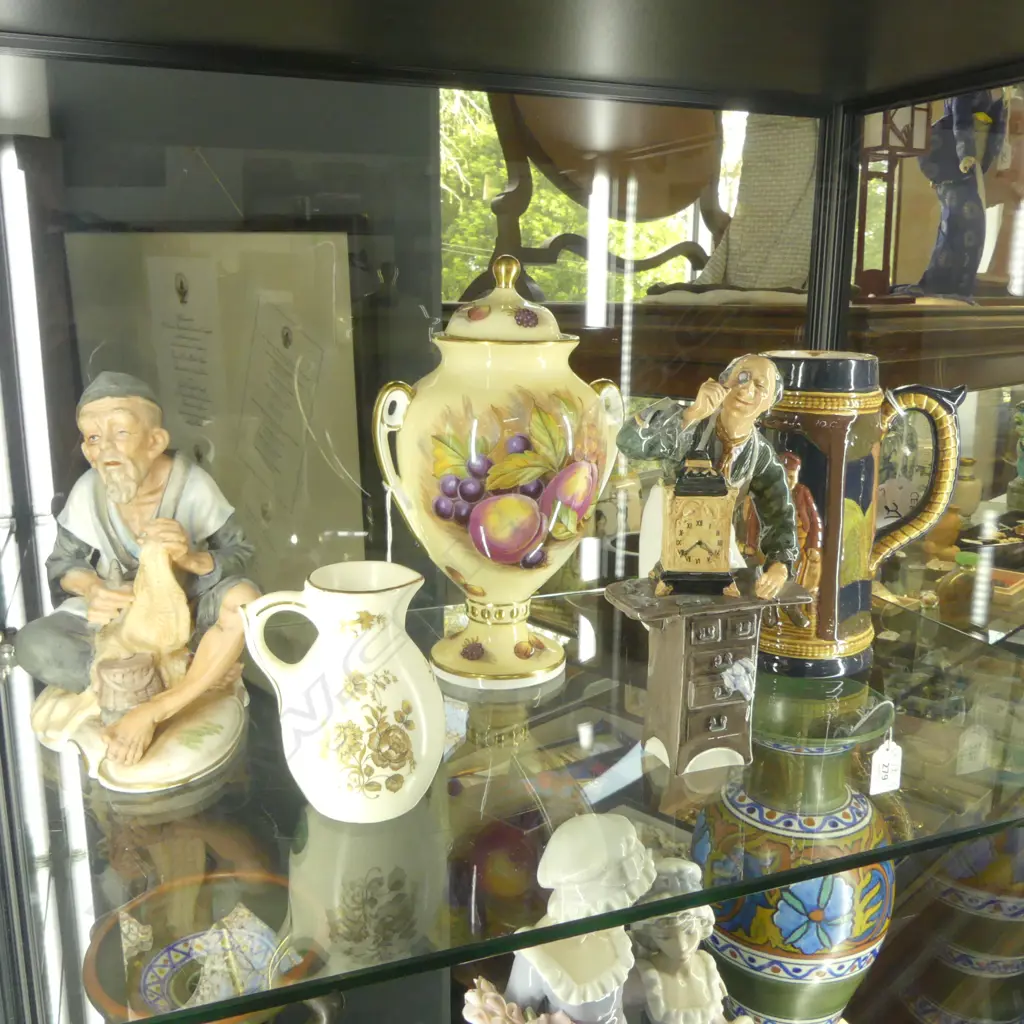 5 PCES. ASST. CHINA; ROYAL AYNSLEY MANTLE VASE, DOULTON FIGURE (FAULTS), CAPIDAMONTE, etc Image 1++