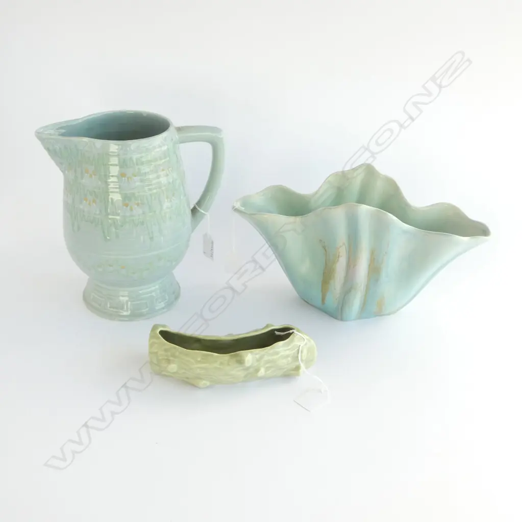 BESWICK DECO JUG H230MM VASE H165MM  & LOG VASE L180MM Image 1++