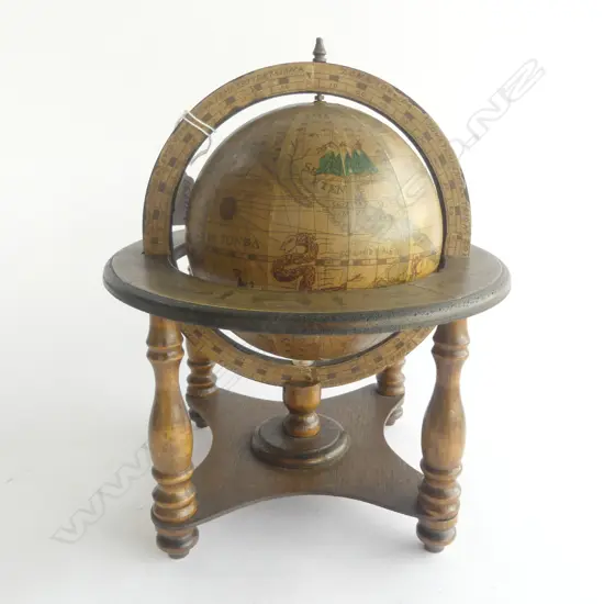 VINTAGE WORLD ROTATING MINI GLOBE ZODIACS SIGNS