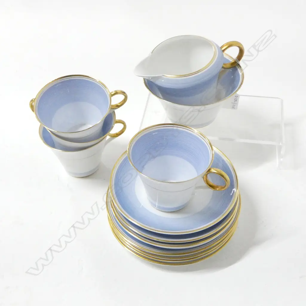 SHELLEY CHINA PART TEASET 4CSP C/SUGAR BLUE DESIGN Image 1++