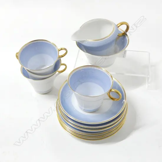 SHELLEY CHINA PART TEASET 4CSP C/SUGAR BLUE DESIGN