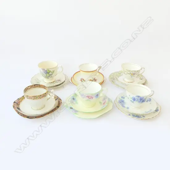 6 CHINA TRIOS; ROYAL STANDARD, GRAFTON, etc