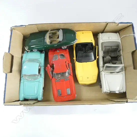 5 DIE CAST FRANKLIN MINT MODEL SPORTS CARS w original label