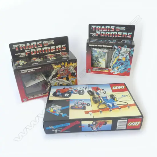 BOX OF LEGO AND TWO TRANSFORMERS