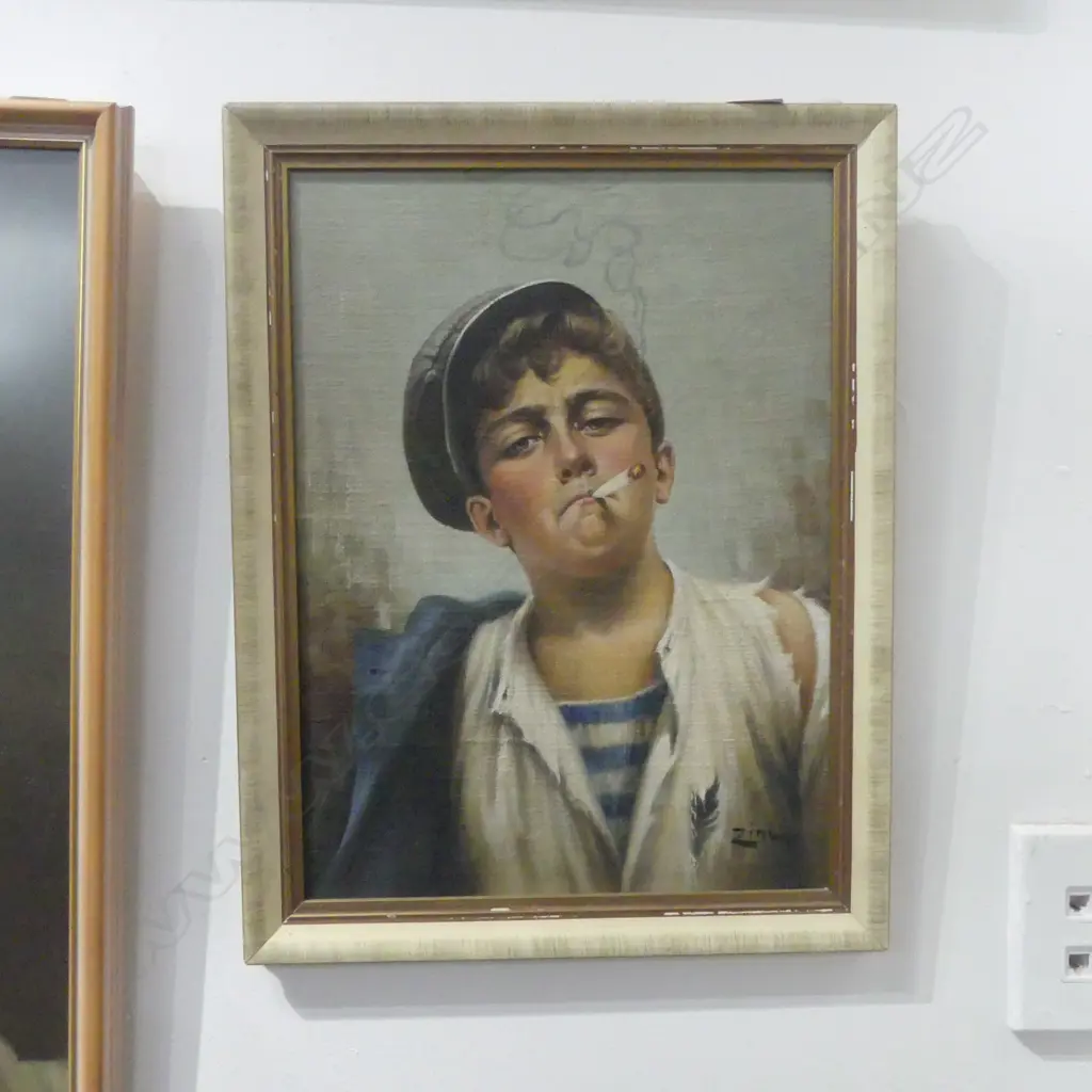 UMBERTO ZINI, ITALIAN (1878-1964) 'RITRATTO', OIL on BOARD, signed, 400 x 300mm Image 1++