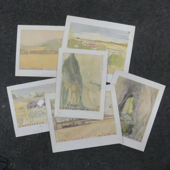 6 W/C WORKS ON PAPER by JACK HILLIER (UNFRAMED) APPROX 280x210mm