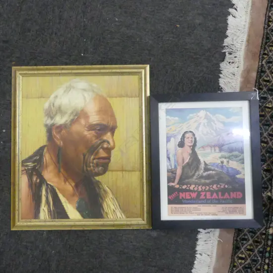 MODERN GOLDIE PRINT ON CANVAS 430x360mm, REPRO NZ TOURISM PRINT 320x225mm