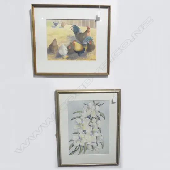 LINDSAY KENNETT, RHODODENDRONS 'HOUSE OF YORK', W/C, 350x260mm + PAMELA RONDELL, FREE REIGN, W/C, 230x290mm