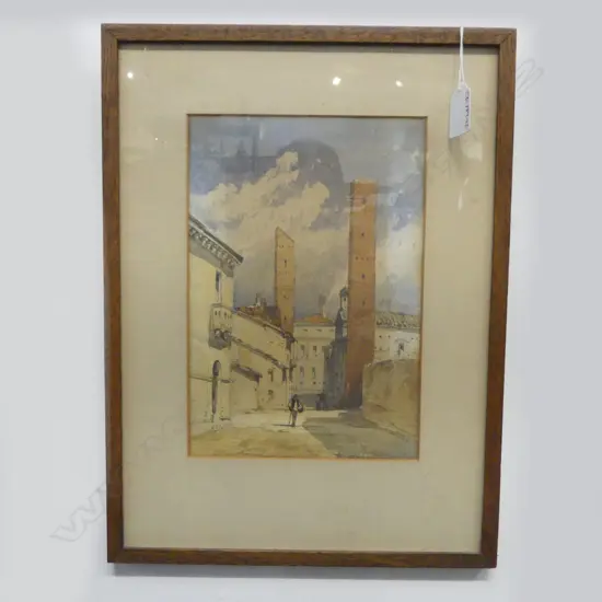 UNSIGNED W/C, STREET SCENE, 250x170mm