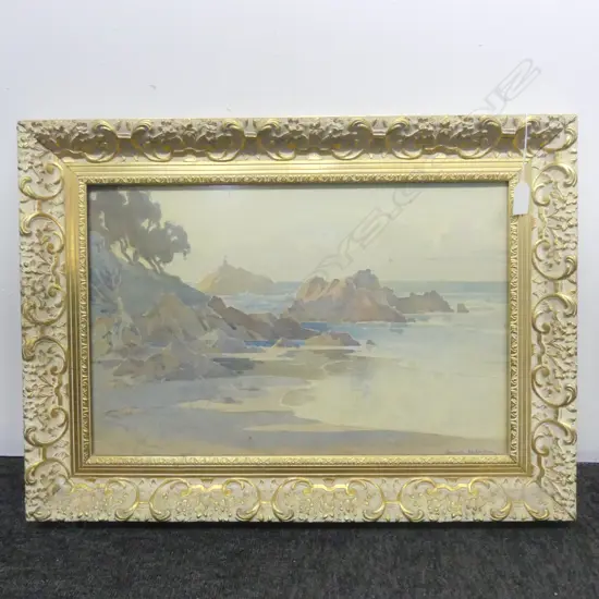GWYENETH RICHARDSON, COASTAL SCENE, W/C, SIGNED LOWER RIGHT, 310x470mm