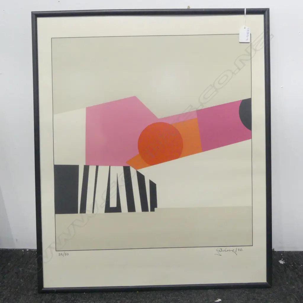 ALBERTO GUTIERREZ, UNTITILED, PRINT Ed. 22/80, SIGNED & DATED '70, 600x500mm Wellington exhibition pamphlet verso Image 1++