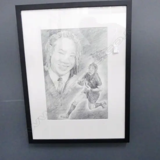 TANA UMANGA CHARCOAL STUDY BY 'C.F. GOLDIE' aka Carl Simm 410 X 285mm