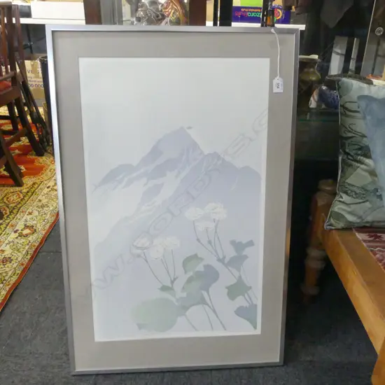 MALCOLM WAR, MOUNT COOK & MOUNTAIN BUTTERCUP, ARTIST PROOF, SIGNED & DATED '81, 720x450mm (no glass)
