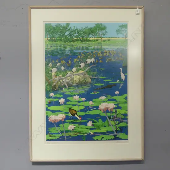 LARGE SIGNED PRINT, WETLAND, Ed. 37/50, 850x590mm
