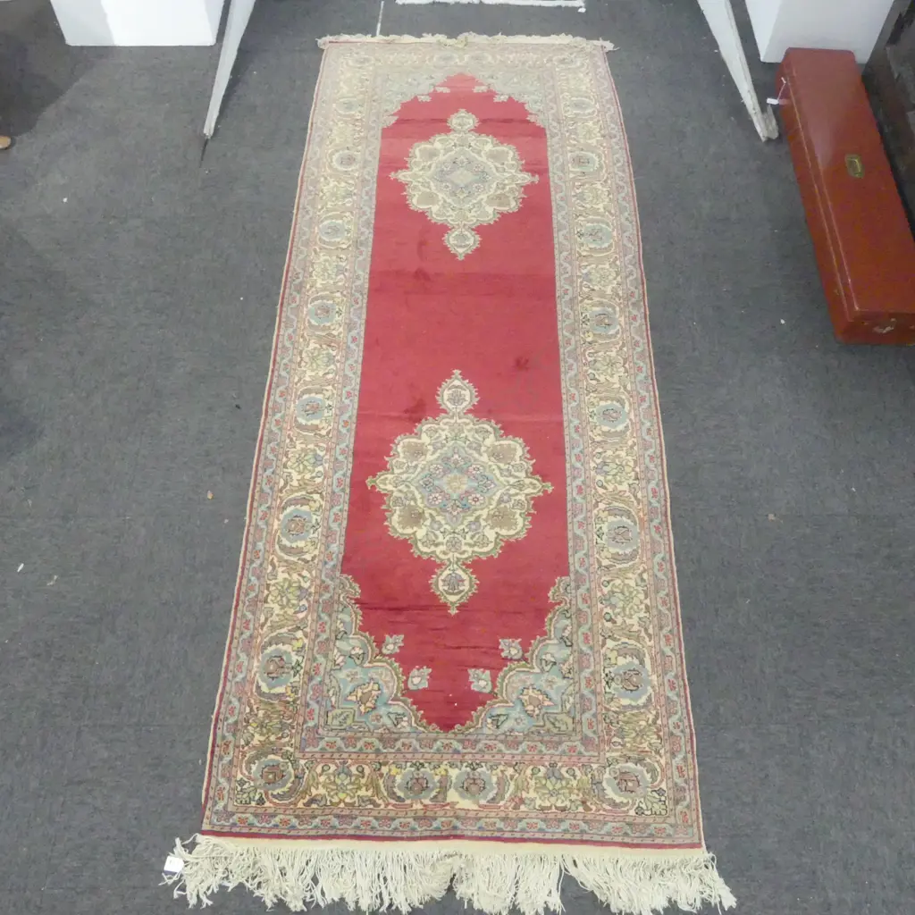 HAND KNOTTED WOOL PILE RUNNER 2830x990mm Image 1++