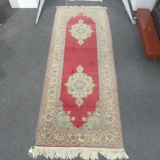 HAND KNOTTED WOOL PILE RUNNER 2830x990mm