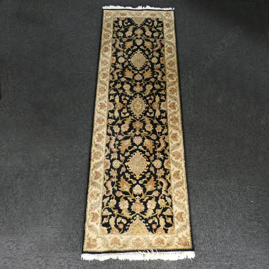 HAND KNOTTED INDO-PERSIAN WOOL PILE SHAH JAHAN RUNNER, 2340 x 760mm Image 1++