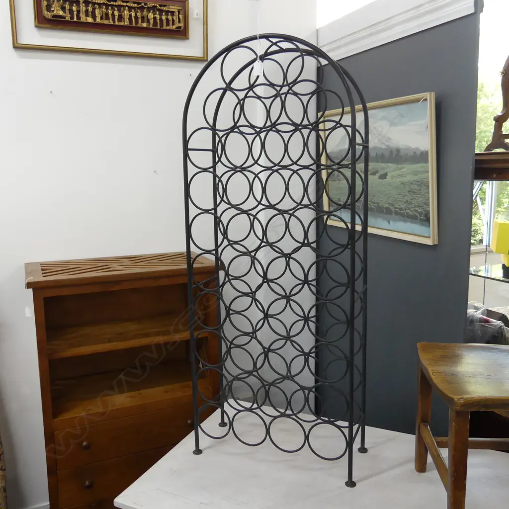 BLACK METAL WINE RACK H.1165mm (ex. BZ910-0003) Image 1++