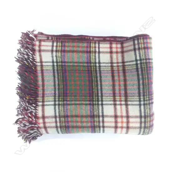 ONEHUNGA WOOL TARTAN PATTERN TRAVEL RUG 