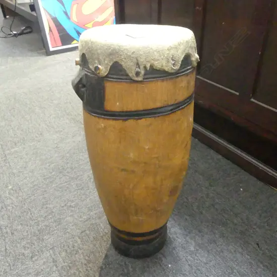 VINTAGE AFRICAN DRUM, H.500mm