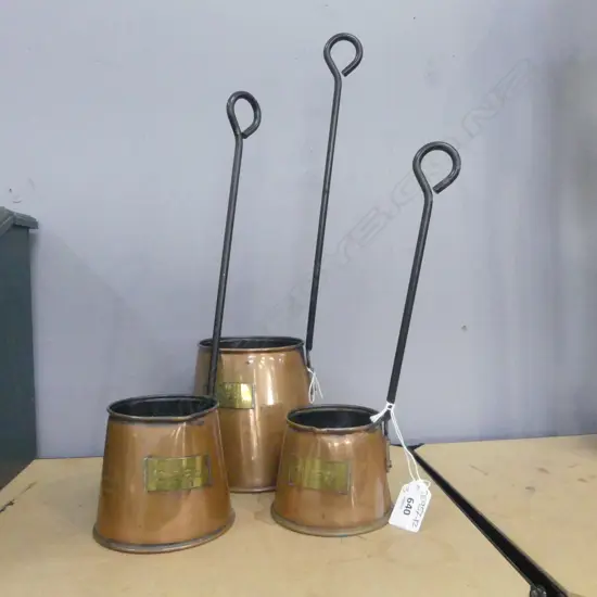 SET OF THREE COPPER 'CIDER' MEASURES