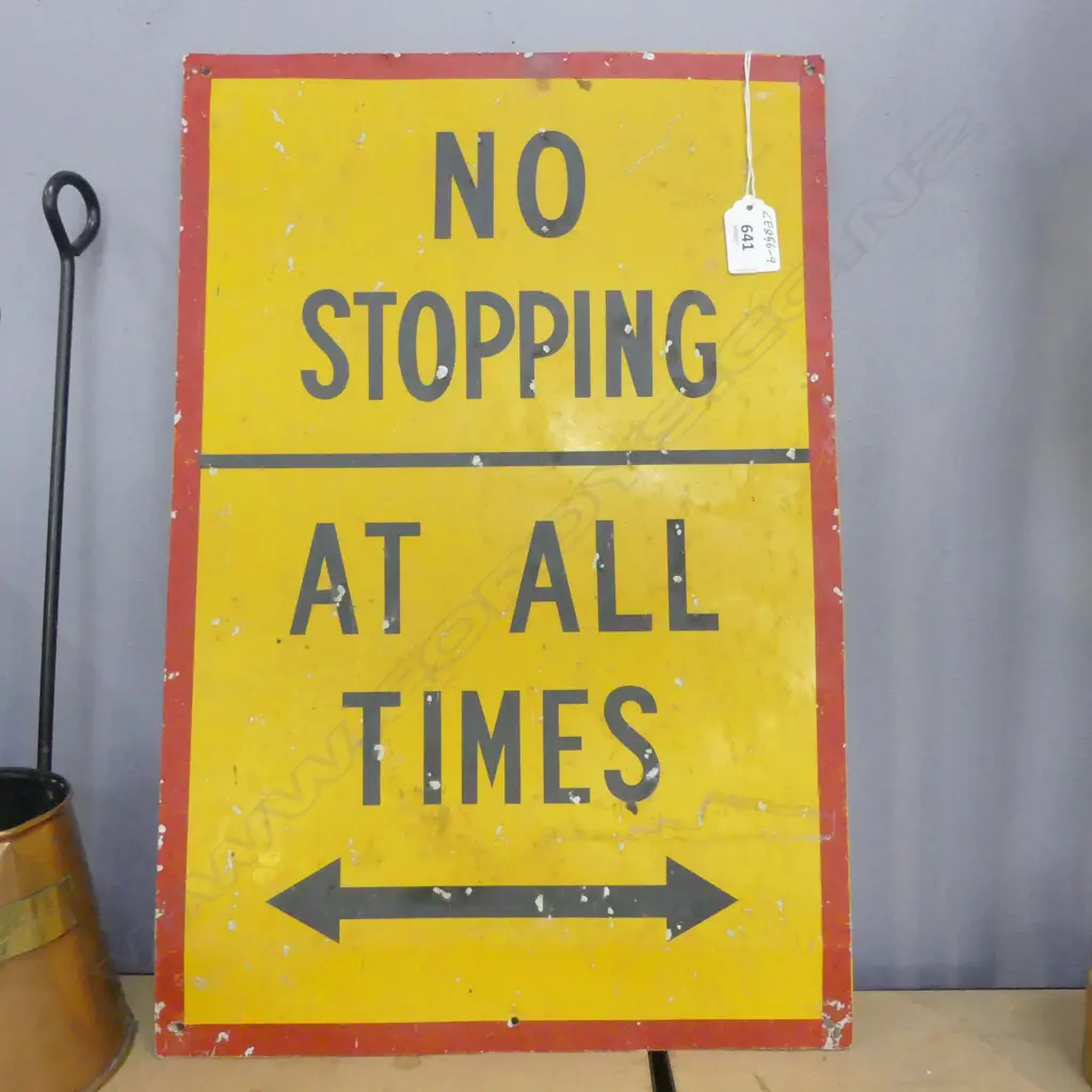 'NO STOPPING AT ALL TIMES' ROAD SIGN Image 1++