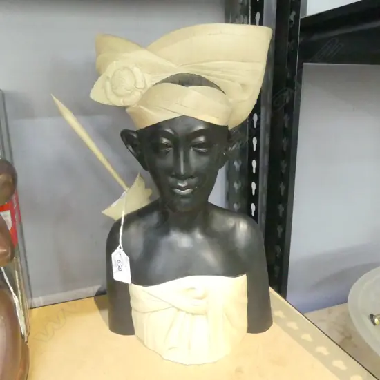 INDONESIAN WOMAN SCULPTURE, H.330mm