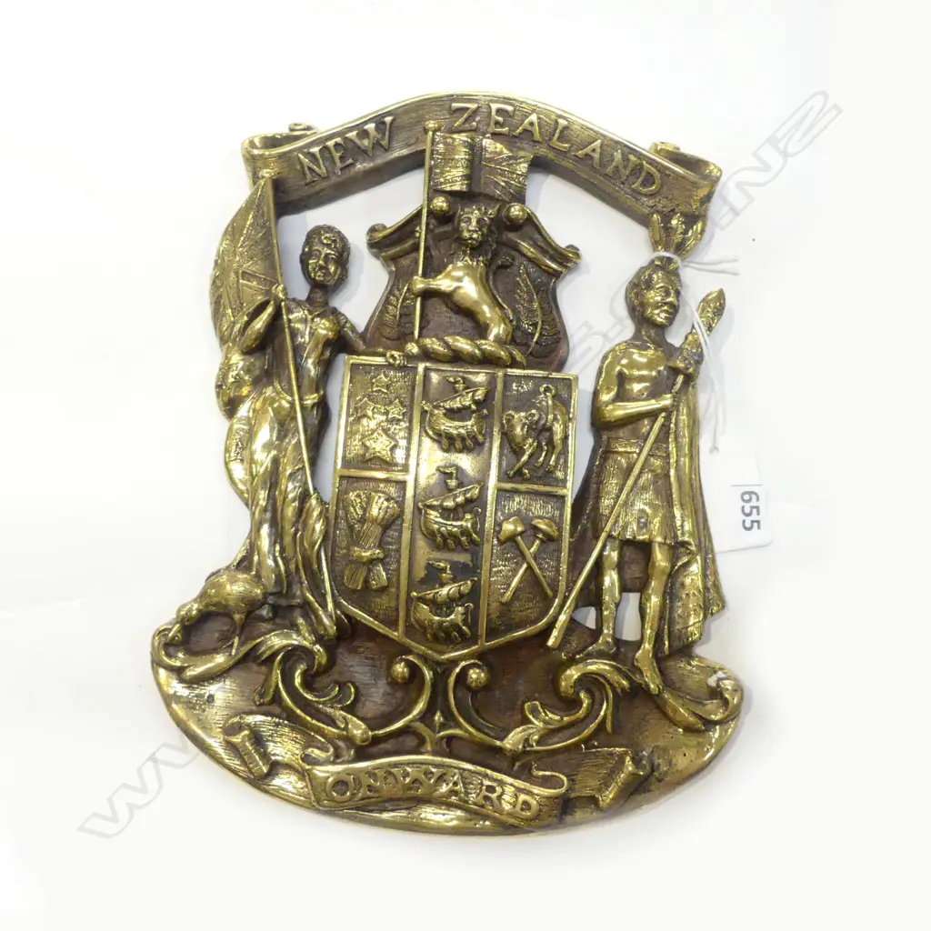 NEW ZEALAND CAST BRASS COAT OF ARMS 225 X 175mm Image 1++