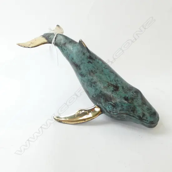BRASS HUMPBACK WHALE ORNAMENT L.240mm