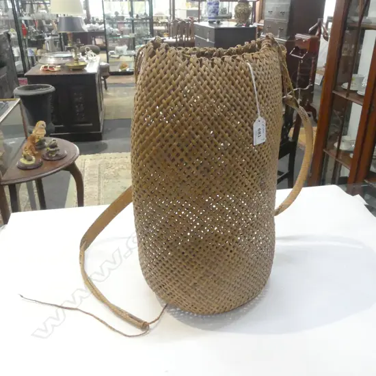 MALAYSIAN ? FINELY WOVEN FIBRE BACK PACK H.420mm