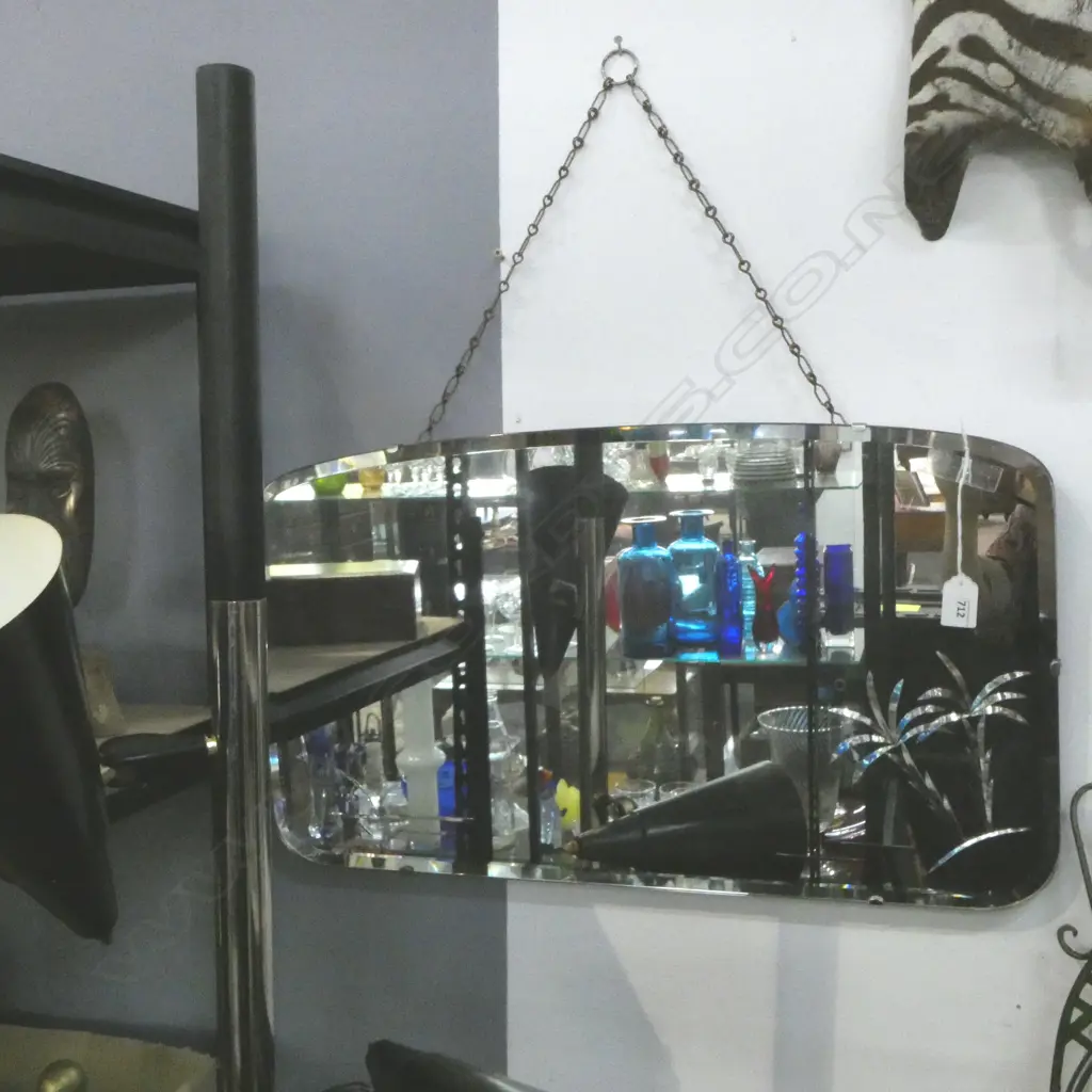 DECO MIRROR w. PALM TREE DESIGN 370x655mm Image 1++