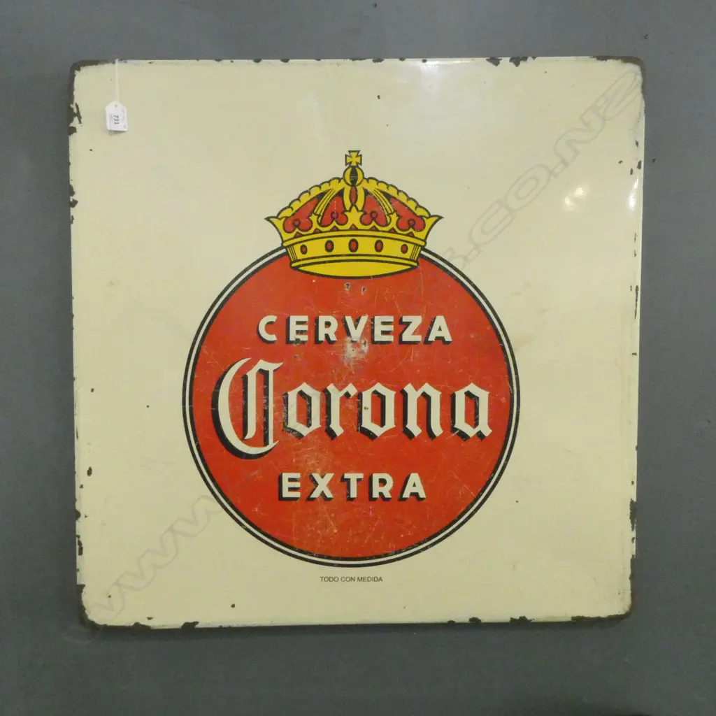 'CORONA' ENAMEL SIGN 750x730mm Image 1++