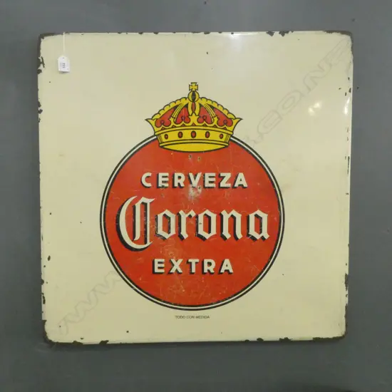 'CORONA' ENAMEL SIGN 750x730mm