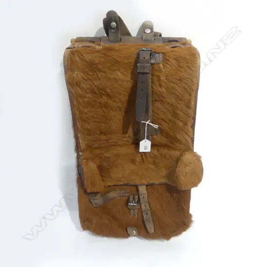VINTAGE LEATHER & COWHIDE? MILITARY BACKPACK H.480mm