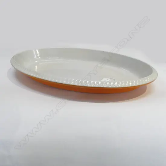 LE CREUSET SERVING DISH, L.430 x 260mm (2 sml chips)