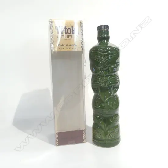 BOXED GREEN TI-TOKI TIKI LIQUOR BOTTLE H. 270MM 
