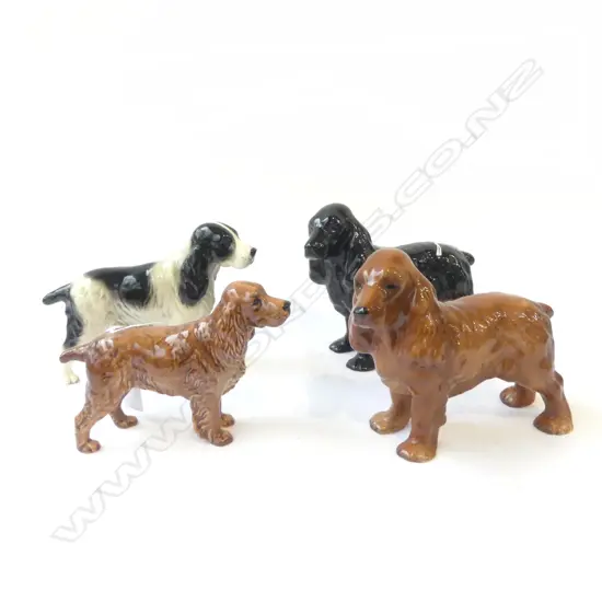 BESWICK SPANIAL H150MM & 3 OTHER DOG ORNS H170MM