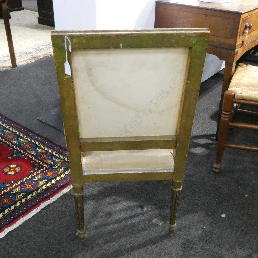 FLORAL UPHOLSTERED GILT CHAIR  Image 1++