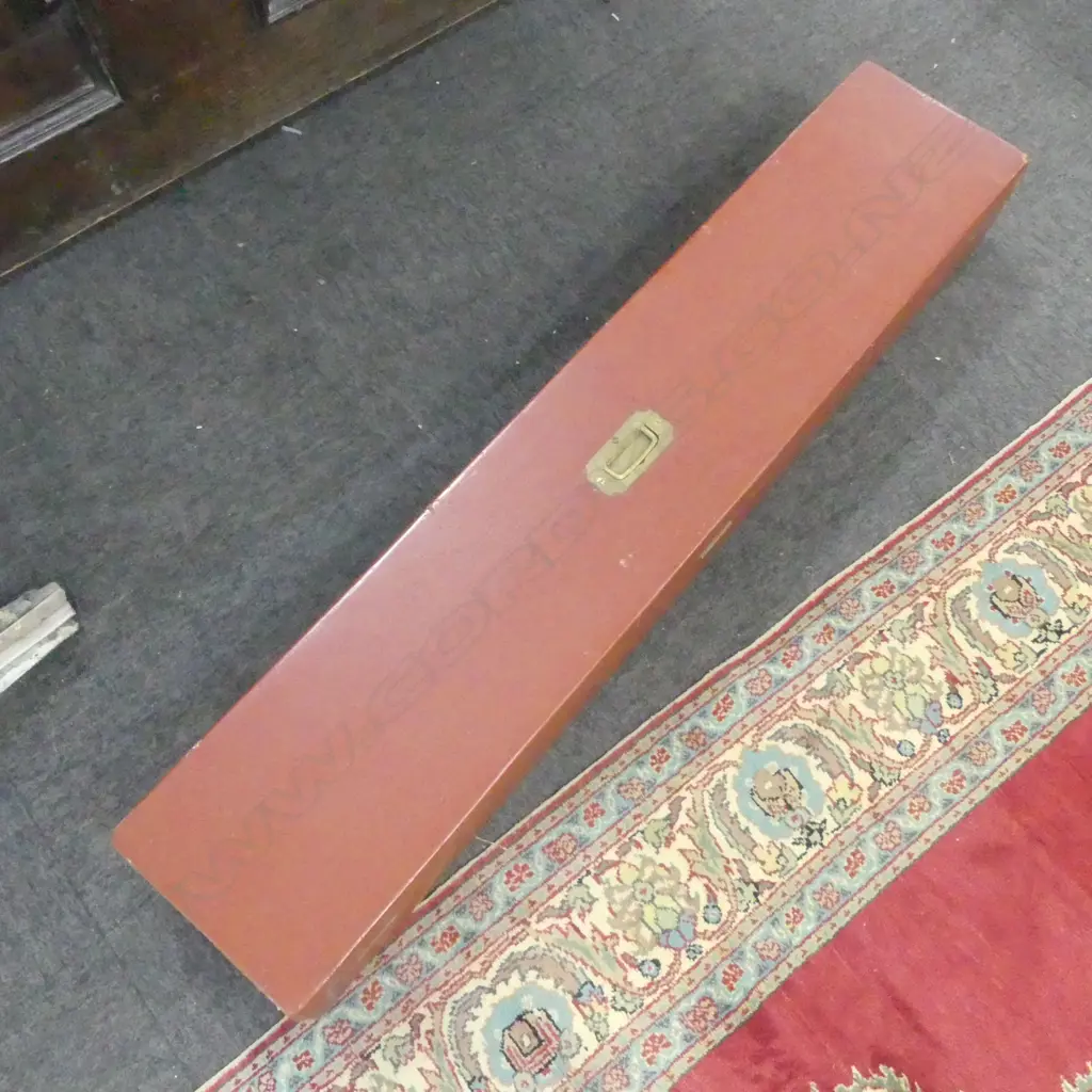 WEBSTER BROS OPTICIANS TELESCOPE; LEATHER BOUND BRASS BODY WITH TRIPOD IN ORIGINAL BOX L.1110mm Image 1++