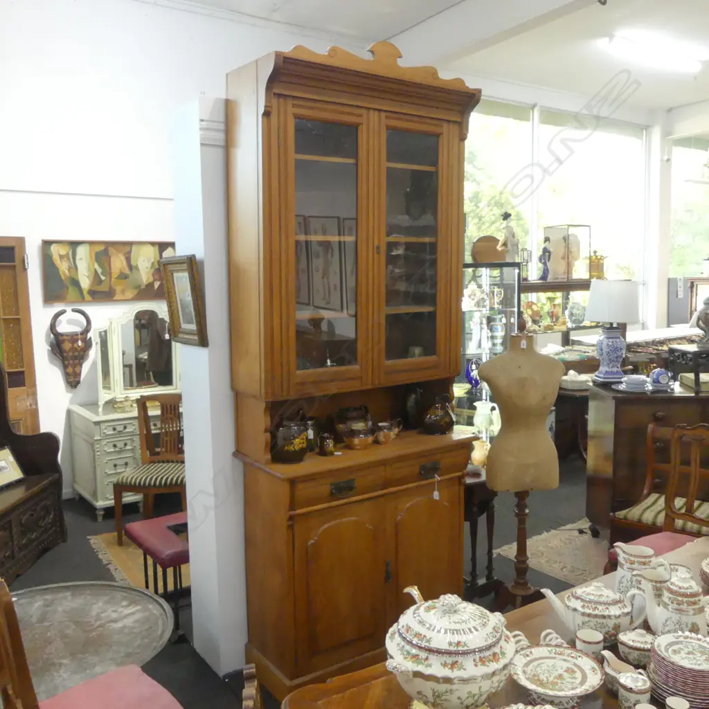 KAURI CHIFFONIER BOOKCASE (NEEDS REPOLISHING) 1020x440x2630mm note: the middle section could be removed to shorten Image 1++