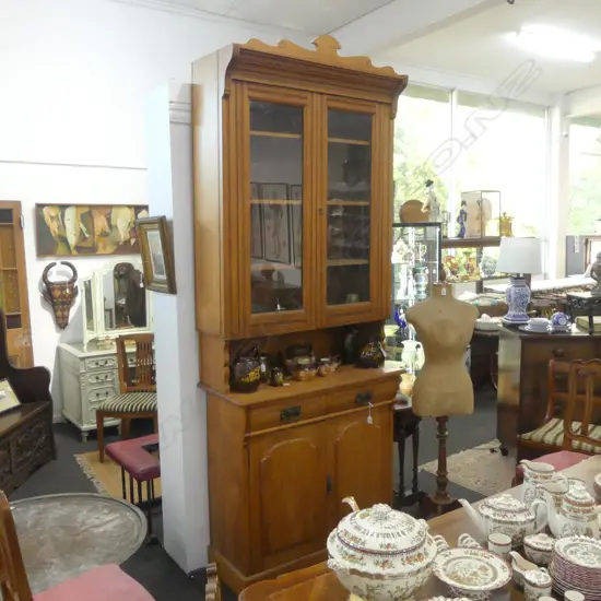 KAURI CHIFFONIER BOOKCASE (NEEDS REPOLISHING) 1020x440x2630mm note: the middle section could be removed to shorten