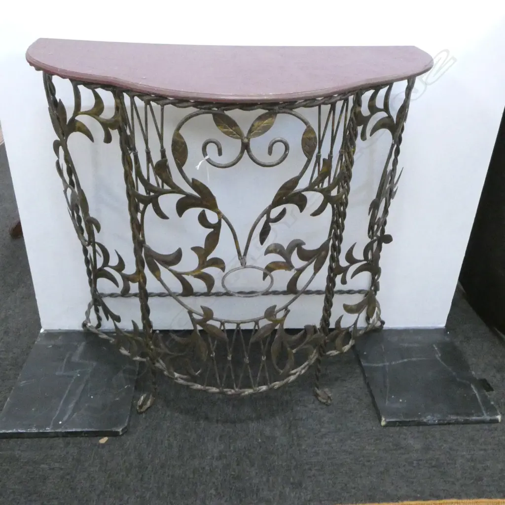 DISTRESSED PAINTED METAL TABLE 810x370x800mm Image 1++