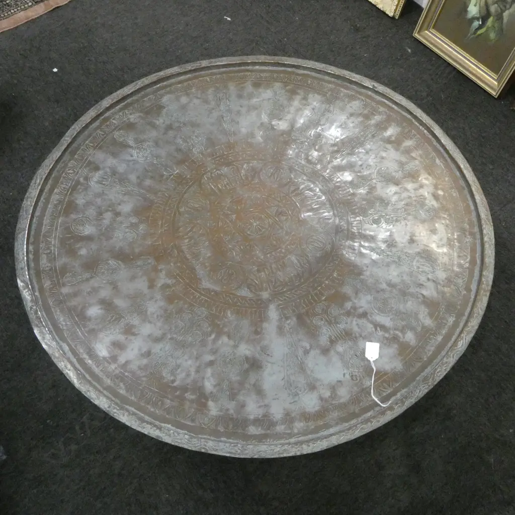 LARGE COPPER TRAY TABLE Dia.980mm Image 1++