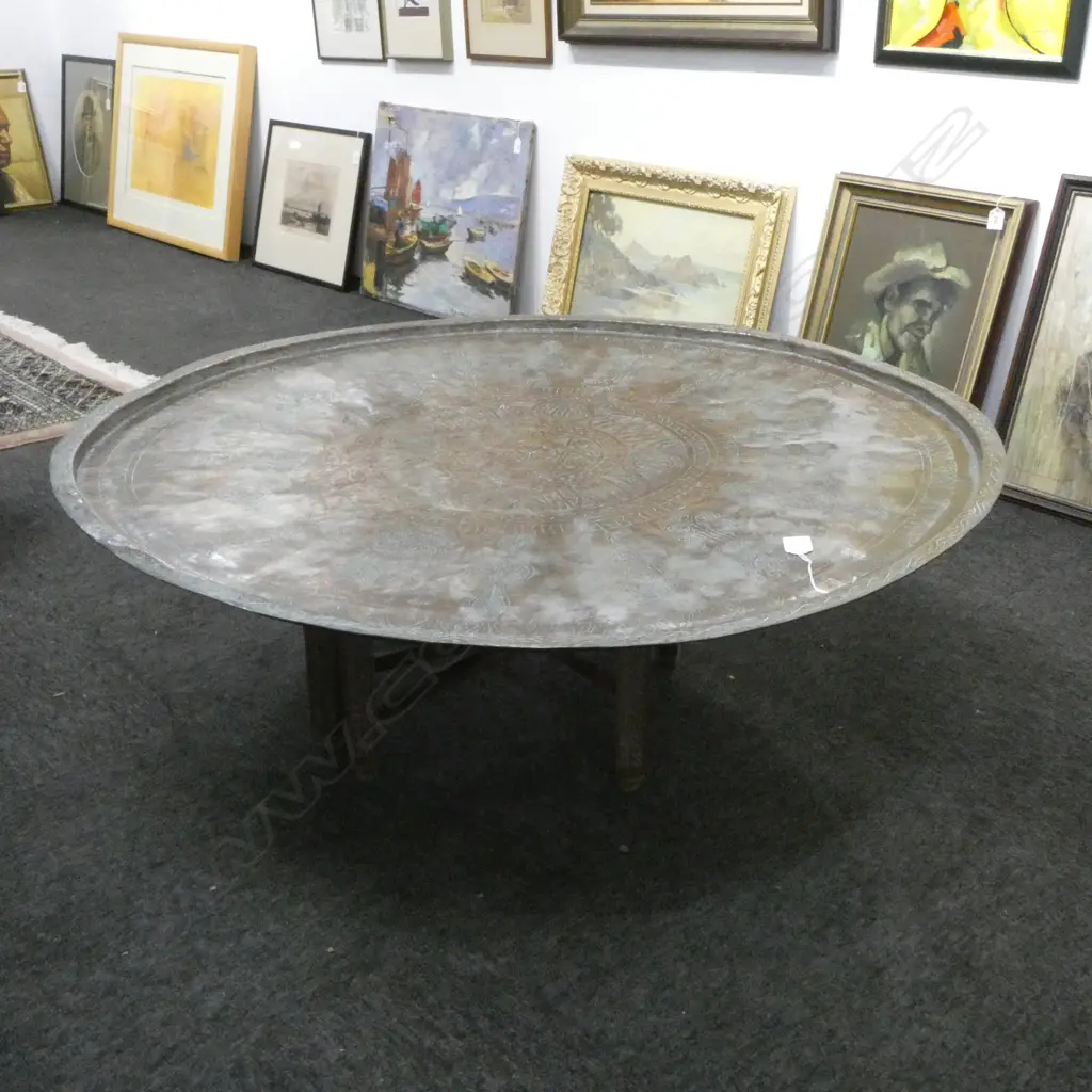LARGE COPPER TRAY TABLE Dia.980mm Image 1++