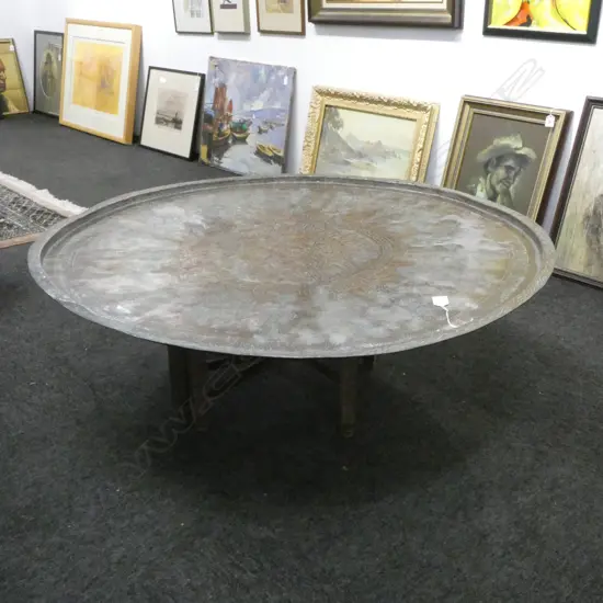 LARGE COPPER TRAY TABLE Dia.980mm