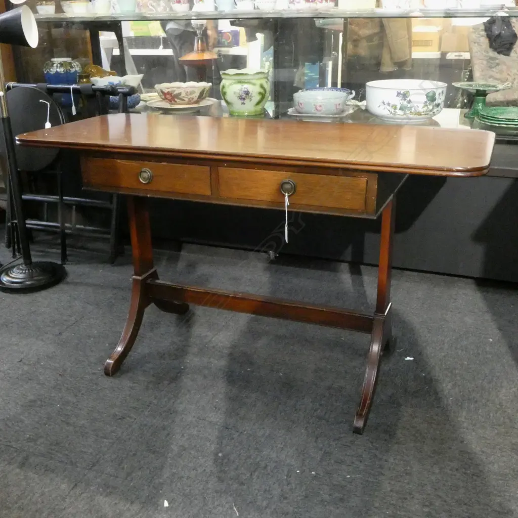 REPRO. STRETCHER BASE 2 DRAWER TABLE 1220x490x690mm Image 1++