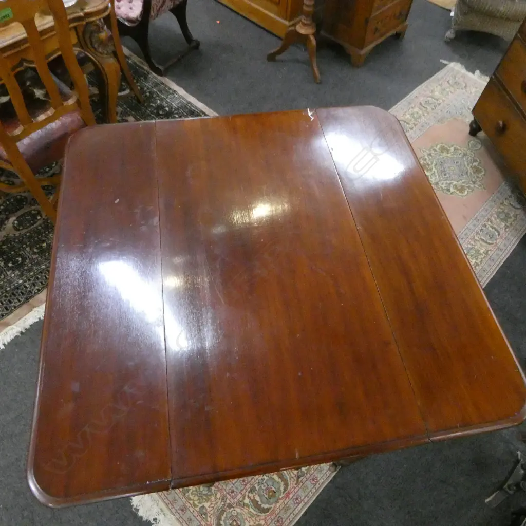 MAHOGANY PEMBROKE TABLE; 1 FAUX DRAWER  Image 1++