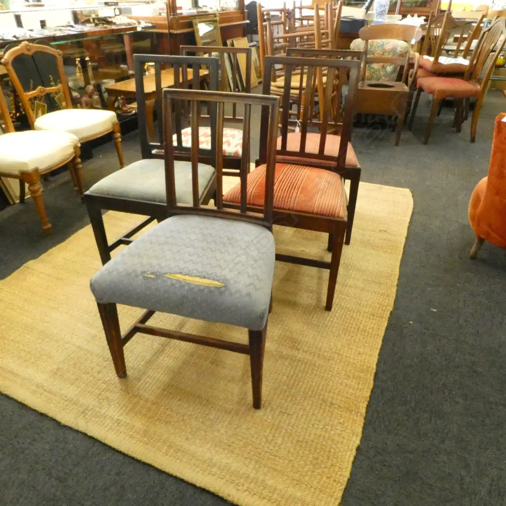 FIVE GEORGIAN HEPPLEWHITE CHAIRS (old repairs) 500 x 420 x 870mm Image 1++