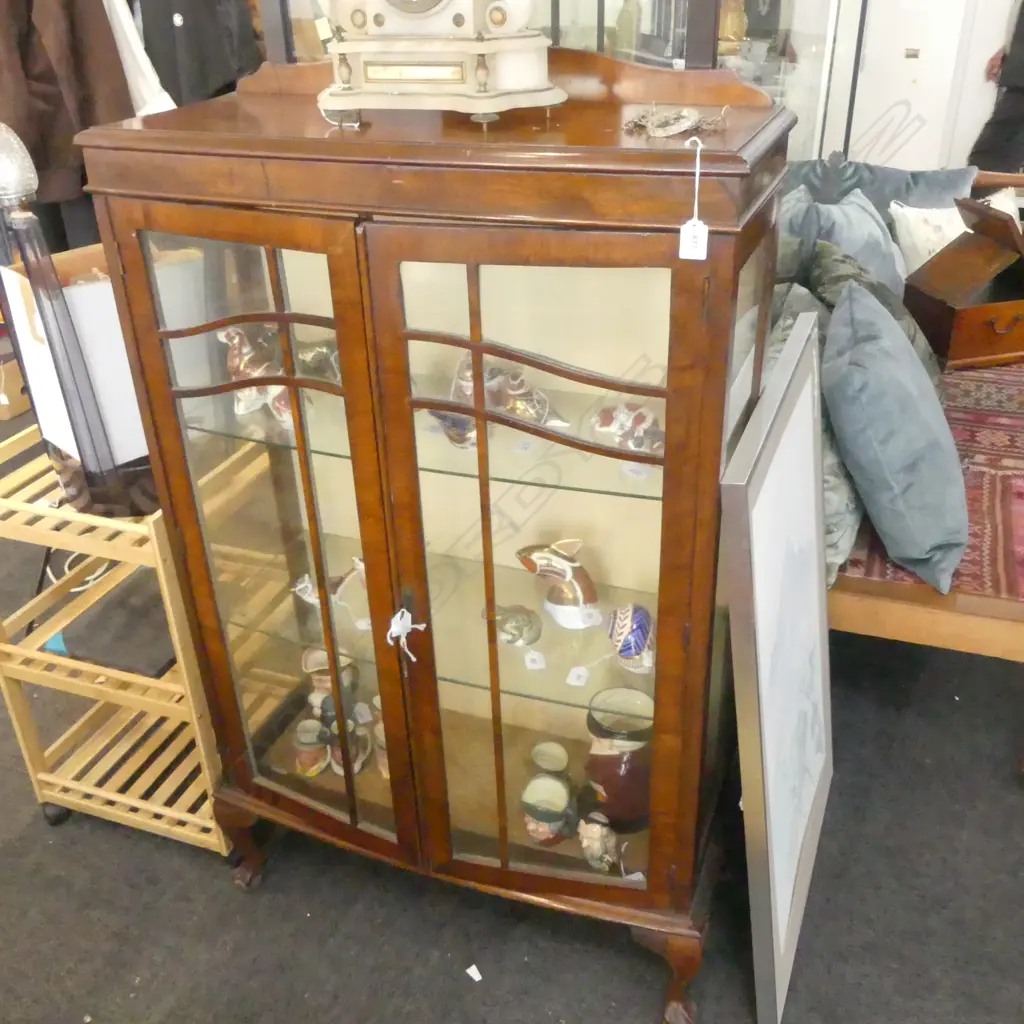 MAHOGANY GLAZED DISPLAY CABINET + 2 KEYS 750X310X1280MM Image 1++